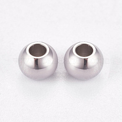 Гладкие круглые бусины из нержавеющей стали марки 304 STAS-M006-01E