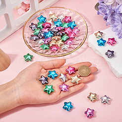 56 шт. 7-цветные непрозрачные акриловые бусины с УФ-покрытием&nbsp;PACR-TA0001-25