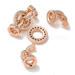 Латунь прозрачный кубический цирконий застегивается на застежки&nbsp;LS-KK-Q019-07RG