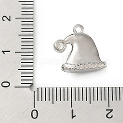 真鍮製マイクロパヴェキュービックジルコニアチャーム  帽子  プラチナ  13x14x4mm  穴：1.4mm&nbsp;LS-KK-H521-02B-P