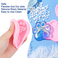 DIYキーホルダー型キット  ペンダントシリコンモールドを含む  鉄のスプリットキーリング付き  プラスチックピペット  シリコーン計量カップ  ピンク  44x51x9mm  穴：6x8mm  内径：31x44mm&nbsp;DIY-SC0012-98