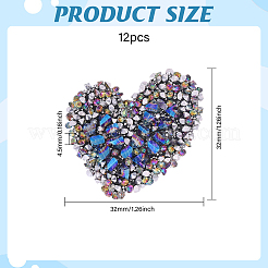 12 шт. блестящие стразы горячей фиксации из смолы (клей-расплав на обратной стороне)&nbsp;PATC-CA0001-15