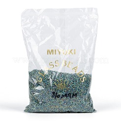 MIYUKIラウンドロカイユビーズ  日本製シードビーズ  8/0  （rr277)ライム裏打ちクリスタルab  8/0  3mm  穴：1mm  約19000~20500個/ポンド&nbsp;SEED-G008-RR0277
