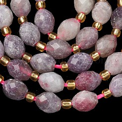 Натуральные лепидолитовые бусины G-F809-A43-01