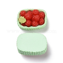 オペーク樹脂カボション  DIYアクセサリー  苺  レッド  24x16.5x11.5mm&nbsp;RESI-G029-B07