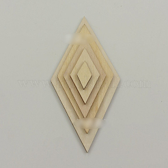 Ломтики необработанных деревянных дисков в форме ромба WOCR-PW0001-005B