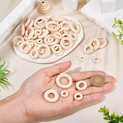 150 шт. 5 стиля деревянных соединительных колец&nbsp;WOOD-TA0002-85