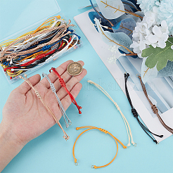 50 Stück 10 Farben gewachste Polyester-Flechtschnur zum Basteln von Armbändern&nbsp;AJEW-DR00006
