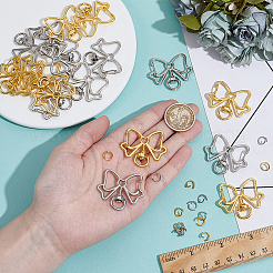 20 шт. двухцветные поворотные карабины из цинкового сплава FIND-NB0006-26