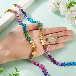 2 starnds градиент цвета гальванизированные синтетические немагнитные гематитовые бусины нити&nbsp;G-TA0002-86C