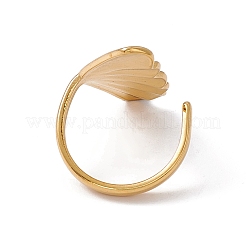 Кольцо-манжета из нержавеющей стали 304 с ионным покрытием (IP) в форме ракушки для женщин RJEW-C045-25G