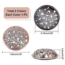 2 couvercle de porte-encens en alliage 2 couleurs&nbsp;FIND-GF0003-49