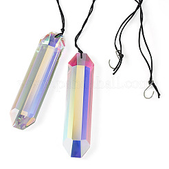2 Stück rechteckige Glas-Hängeornamente&nbsp;HJEW-TAC0187