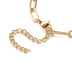 PVD вакуумное покрытие 304 нержавеющая сталь скрепка браслет цепь для мужчин и женщин BJEW-E031-02G-02