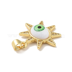 Pendentifs avec zircon cubiques à micro-pavés en laiton&nbsp;KK-B059-46G-C