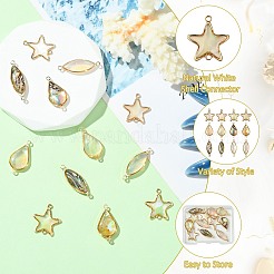 12 шт. 6 стиля латунные подвески-соединители из натуральной белой ракушки&nbsp;KK-CJ0003-65