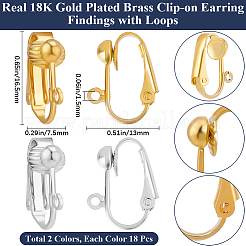 36шт 2 цвета латунные клипсы для серег KK-BBC0016-11