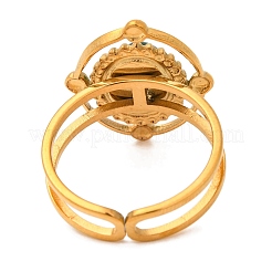 Овальные кольца на палец из натурального тигрового глаза&nbsp;RJEW-Q822-30G-03