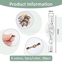 30 шт. 6-х цветные латунные карабины-клешни KK-FH0007-91