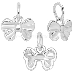 3 шт. 925 подвески-банта из стерлингового серебра STER-BBC0008-41