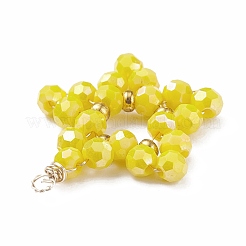 Граненые круглые подвески из гальванического стекла с полным покрытием&nbsp;PALLOY-JF01461