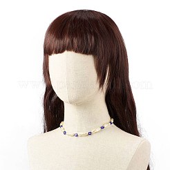 ABS имитация жемчуга и браслет из стеклянных бусин миллефиори SJEW-JS01241