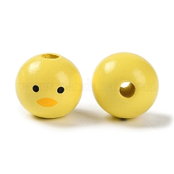 Деревянные европейские бусины с принтом на тему животных WOOD-M013-01E