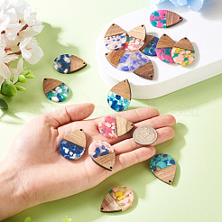 16 шт. подвески из 8-х цветов из смолы и ореха&nbsp;FIND-TA0006-39