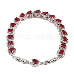 Теннисные браслеты из платиновой латуни с микропаве из кубических цирконий&nbsp;BJEW-B160-03P-07