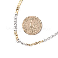 3 шт. 3 стильных двухцветных ожерелий из нержавеющей стали 304 с панцирной цепочкой и цепочкой-кабелем для женщин и мужчин NJEW-JN05568