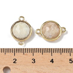 Латунные паве натуральный смешанный камень граненые плоские круглые соединительные подвески&nbsp;G-U028-04G