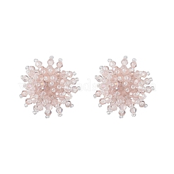 Серьги-гвоздики из цветочного стекла ручной работы&nbsp;EJEW-MZ00680-03