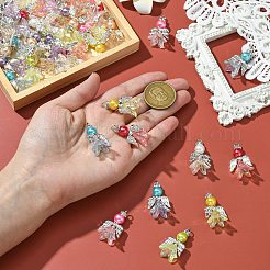 80 個 8 色のアクリル合金ペンダント  天使  ミックスカラー  30mm  10個/カラー&nbsp;PALLOY-CJ00054