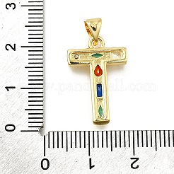 Pendentifs en laiton zircon cubique transparent&nbsp;KK-G521-01G-T-01