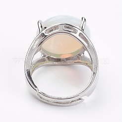 Anneaux réglables en opalite&nbsp;RJEW-F075-01P