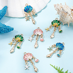 12шт 3 цвета легкие золотые подвески с эмалью&nbsp;FIND-SC0002-77