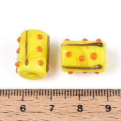 Бусины из фольгированного стекла ручной работы с золотым напылением LAMP-ZX003-12-01