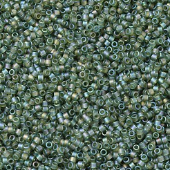 MIYUKIデリカビーズ  シリンダー  日本製シードビーズ  11/0  （db1282)マット透明オリーブab  1.3x1.6mm  穴：0.8mm  約2000PCS /ボトル  10 G /ボトル&nbsp;SEED-JP0008-DB1282