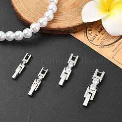 4 шт. 4 стиля застежки для часов из нержавеющей стали 304 с микропаве из прозрачного кубического циркония&nbsp;STAS-CJ0002-96