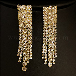 Комплекты серег и ожерелий с кисточками из латуни и страз для женщин FS-WG3ACFC-01