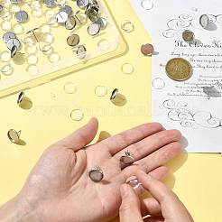 Наборы для изготовления плоских круглых сережек-гвоздиков своими руками DIY-FS0009-21