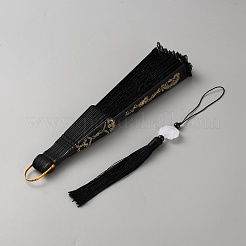 Складной веер из пластика и полиэстерового кружева&nbsp;AJEW-WH20072-99B