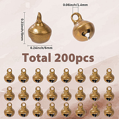 200 Stück Glockenanhänger aus Messing.&nbsp;KK-SC0006-17