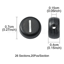 520шт 26 стиля непрозрачные акриловые бусины SACR-YW0001-51