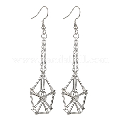 Круглые серьги с подвесками из смешанных натуральных и синтетических драгоценных камней EJEW-JE05553