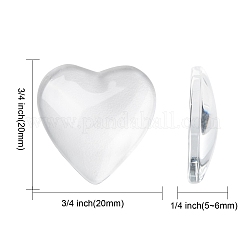 Transparentem Glas Herz Cabochons&nbsp;X-GGLA-R021-20mm