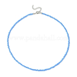 2шт 2-цветное ожерелье из стеклянного бисера NJEW-FZ00010