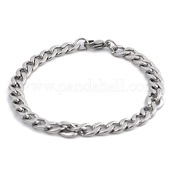 Anlaufgeschützte Unisex-Armbänder aus 304 Edelstahl mit Panzerkette/gedrehter Kette&nbsp;X-STAS-D0002-40P