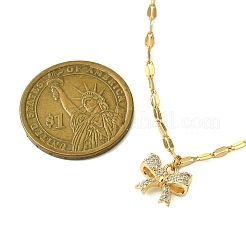 Ожерелье с подвесками из латуни с микропаве для женщин с кубическим цирконием&nbsp;NJEW-JN04913