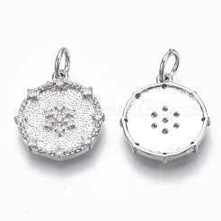 Латунные микропаве прозрачные подвески с фианитом KK-S356-016P-NF